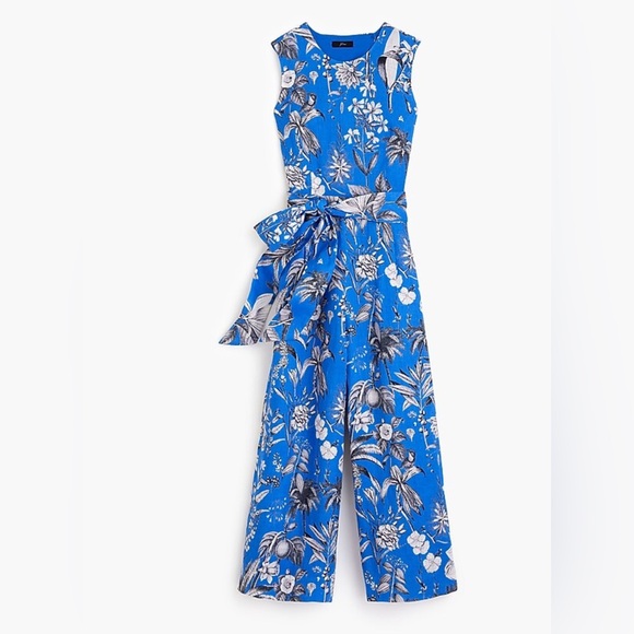 J. Crew Pants - J. Crew Floral Blue Sleeveless Maxi Dress